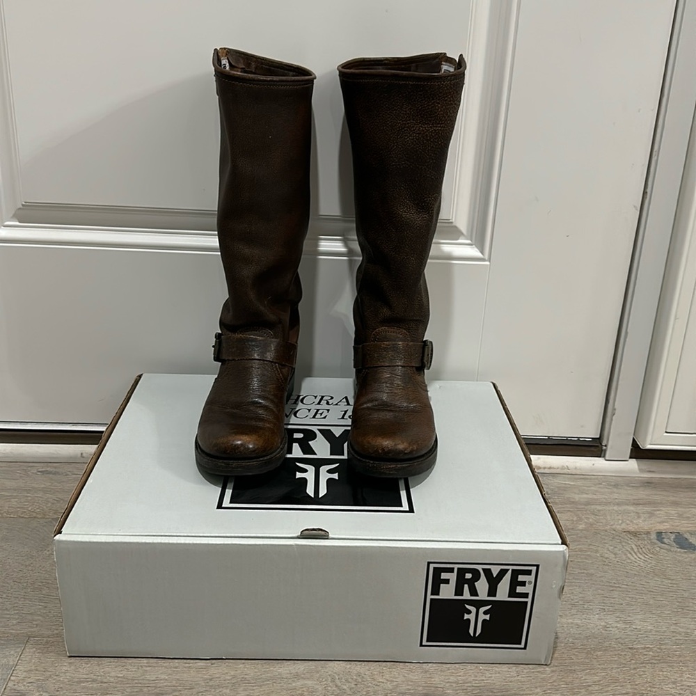 Frye Dark Brown Veronica Slouch Boots